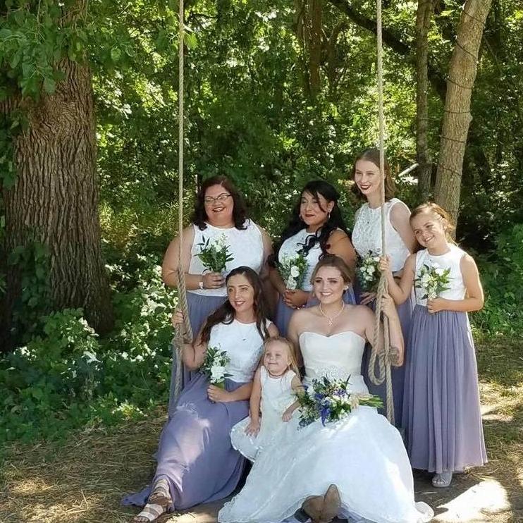 Gabby was Logan's bridesmaid, too!