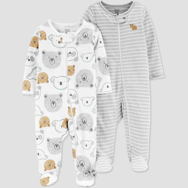Baby Boys' 2pk Bear Sleep N' Play - Just One You® made by carter's Gray/White 3M