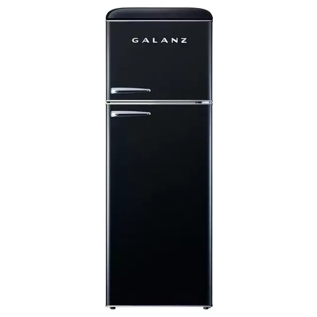12.0 cu. ft. Top Freezer Retro Refrigerator with Dual Door True Freezer, Frost Free in Black