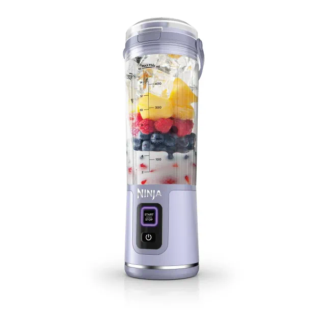 Ninja Blast 18oz Portable Blender Muted Lavender BC151ML: 1-Speed, Dishwasher-Safe, Plastic & Stainless Steel, 1.75 lbs