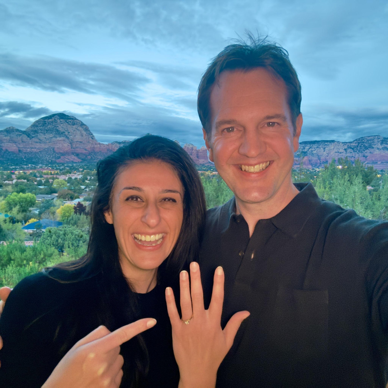 Bret surprised Natalie with a surprise proposal the night before her birthday during their trip to Sedona! We enjoyed a magical sunset on our balcony when he popped the big question!