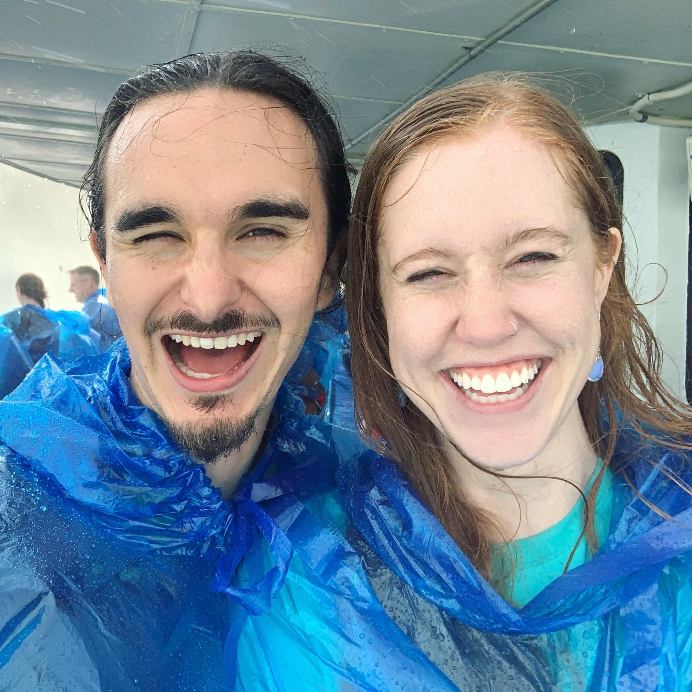 On the Maid of the Mist at Niagara Falls on our cross-country road trip.