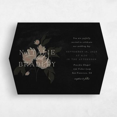 Black Diamond Wedding Invitation - Brocard Landscape