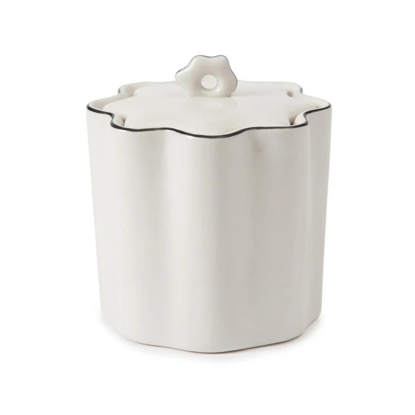 Kassatex Le Marais Cotton Jar - White with Black Trim
