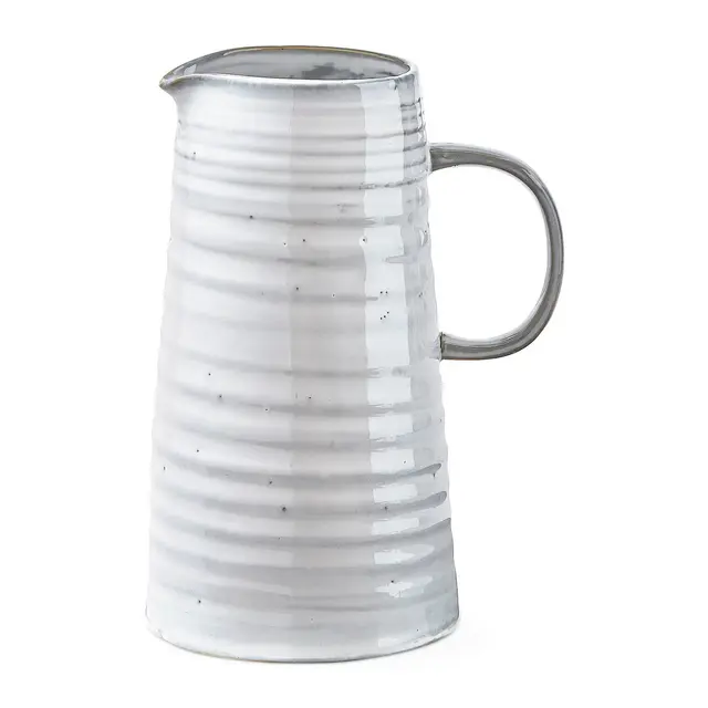 tagltd Farmhouse Milk Tall Reactive Glazed Stoneware Water Beverage Pitcher, 36 oz. each piece is one-of-a-kind, no two pieces will be exactly alike