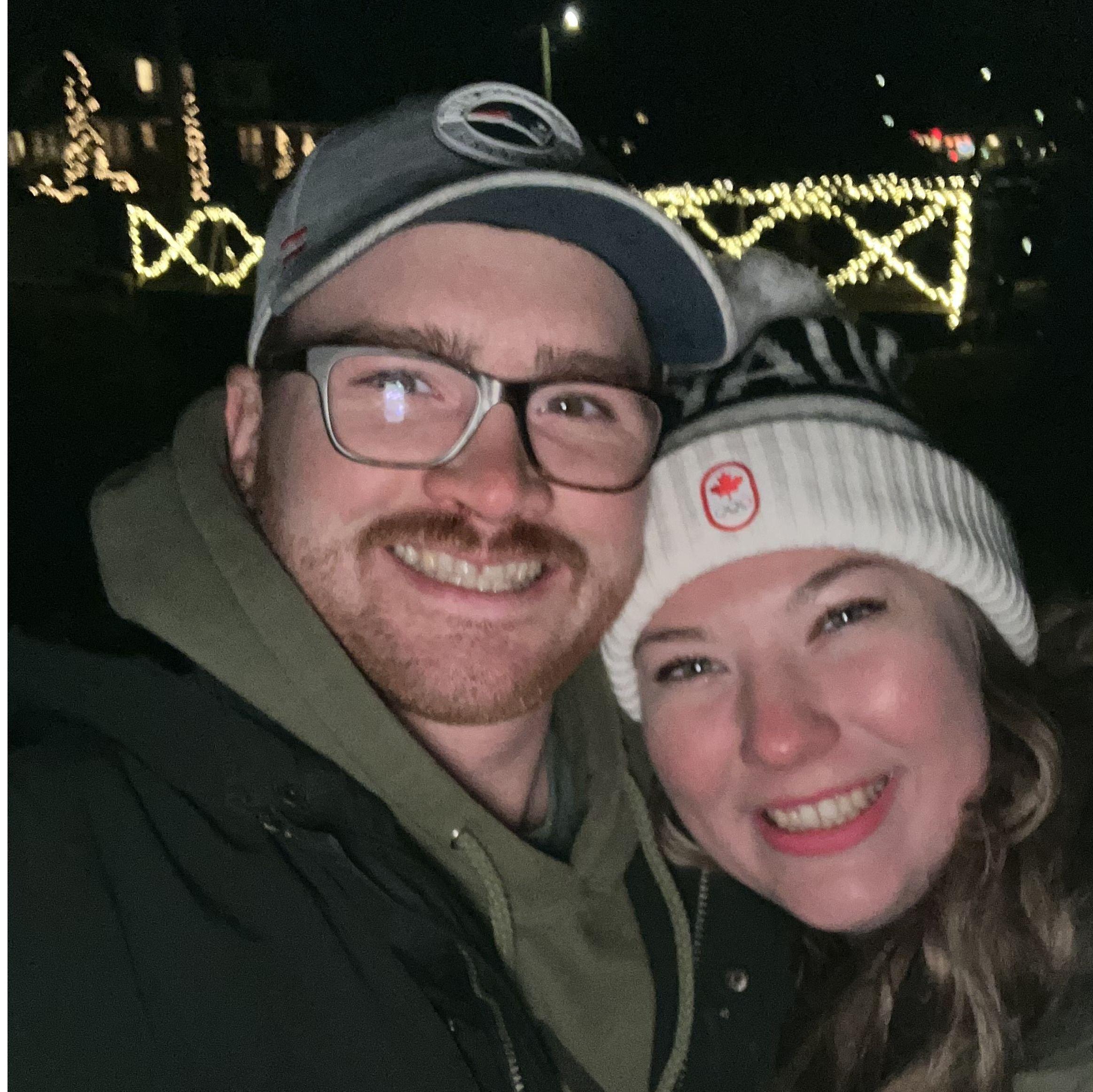 Simcoe Christmas lights - The closest Mitch will have to a moustache!