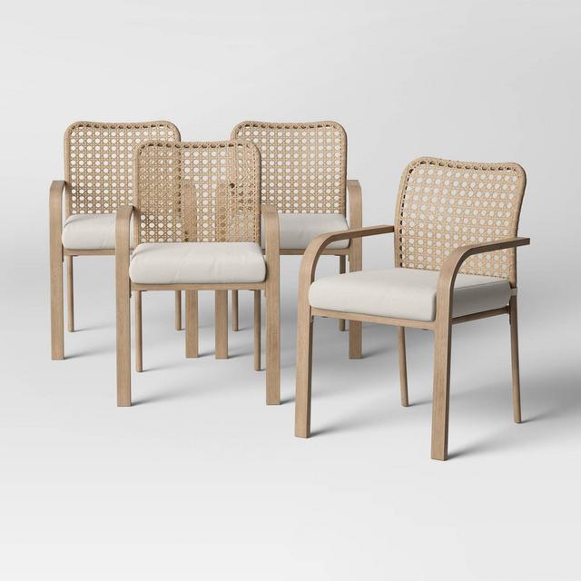 Collier 4pk Cane-Look Woven Back Patio Dining Chair - Project 62™