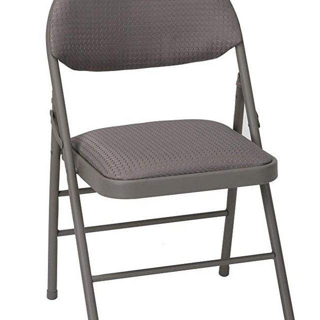 COSCO Commercial Comfort Back Fabric Folding Chair with Handle Hole, 4 pack