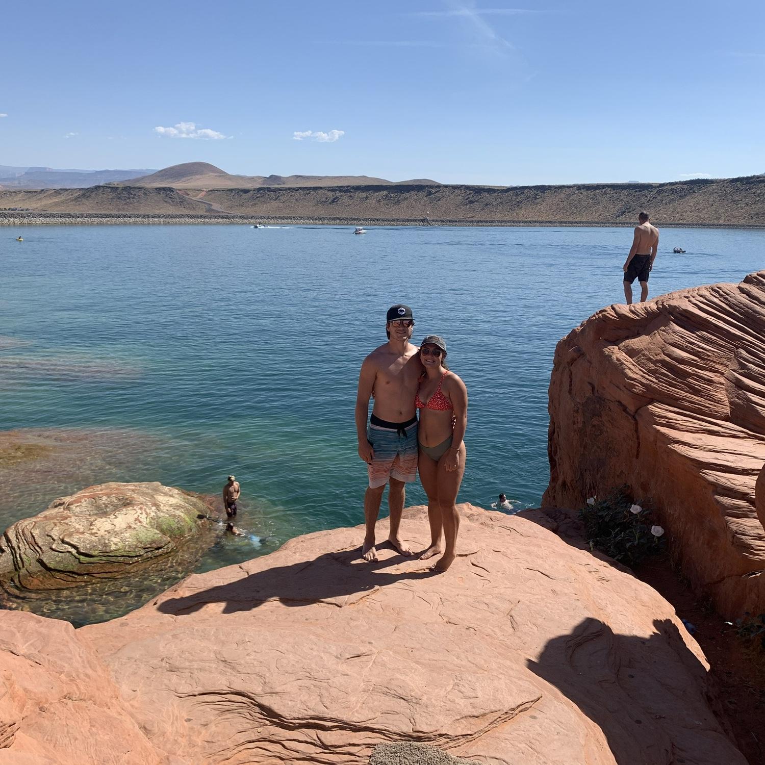 Trip to visit St. George before Mathew went to school there. We definitely jumped off this rock after this picture was taken.