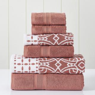 Monroe 6-Piece Yarn Dyed Jacquard Towel Set