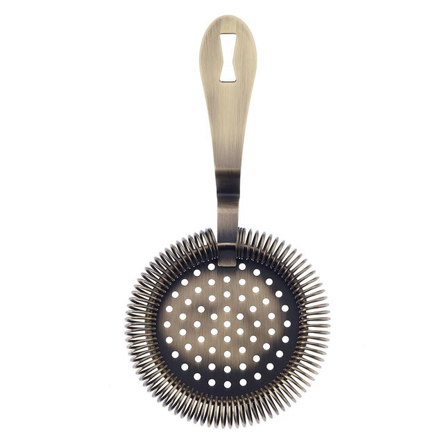 Barfly Deluxe Antique Hawthorne Spring Strainer, Antique Gold