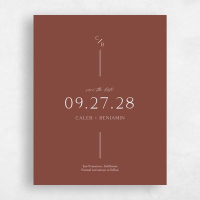 Brown Wedding Save the Date - Merick Portrait