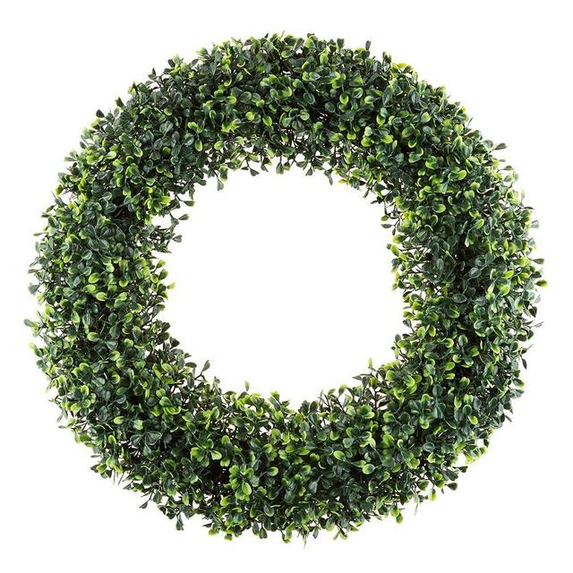 Set of 2 Wreaths - 19.5-Inch Round Artificial Boxwood Summer, Fall, Winter, or Spring Wreaths - Indoor/Outdoor Wreaths for Front Door by Pure Garden