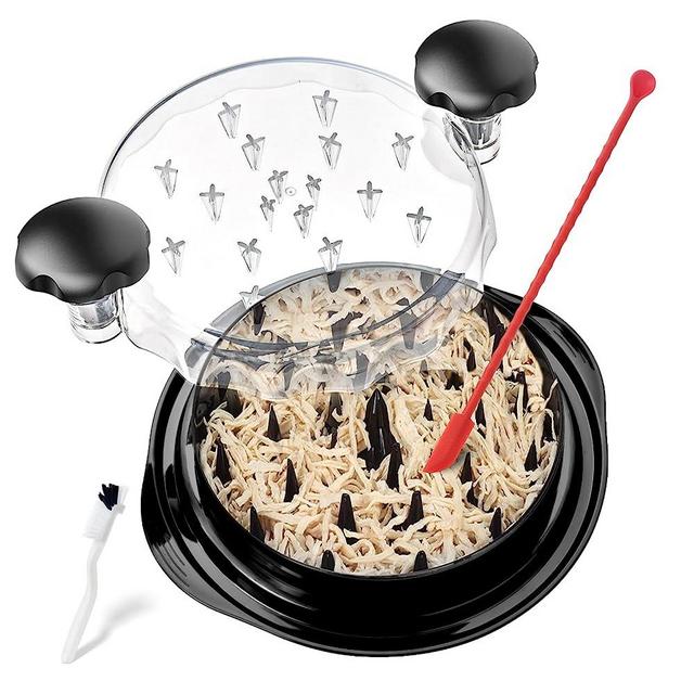 Chicken Shredder, Meat Shredder Tool Twist with Silicone Scraper, Clear Cover,Ergonomic Handle,and Non-Skid Base. Suitable for Pulled Pork,Beef,Chicken,Salad Food,Heat Resistant,BPA Free