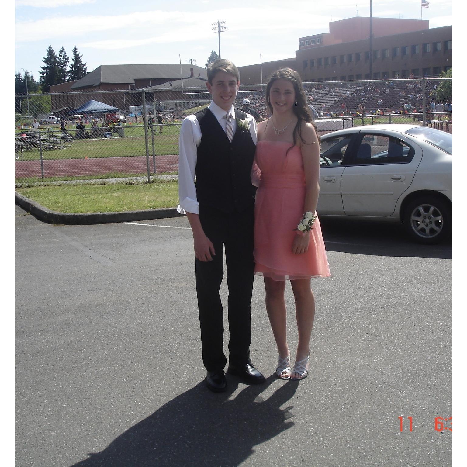 Our first school dance, freshman year