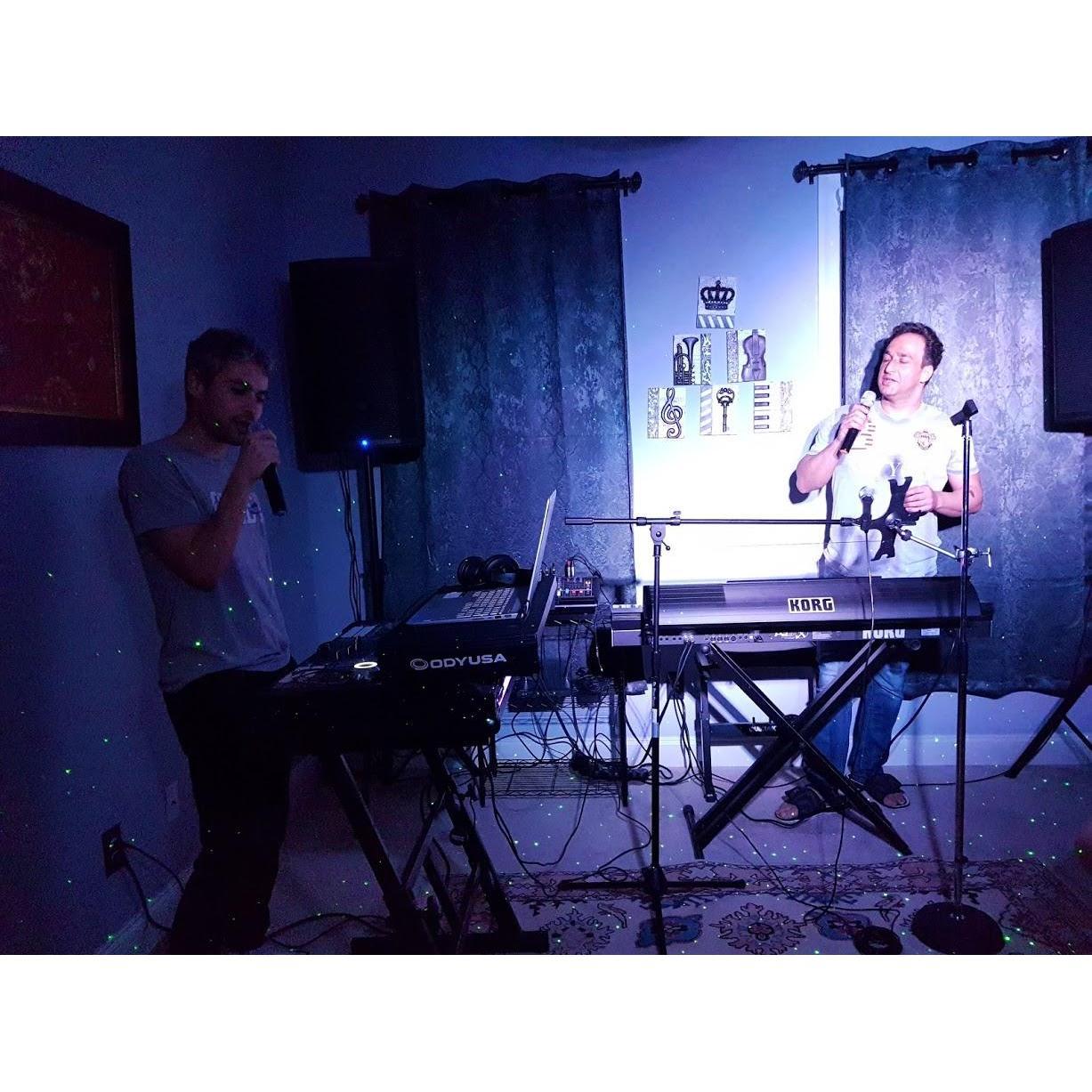 Bahram performing with his uncle, DJ Reza!