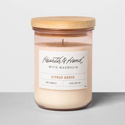 8oz Wood Lidded Glass Jar Candle Citrus Grove - Hearth & Hand™ with Magnolia