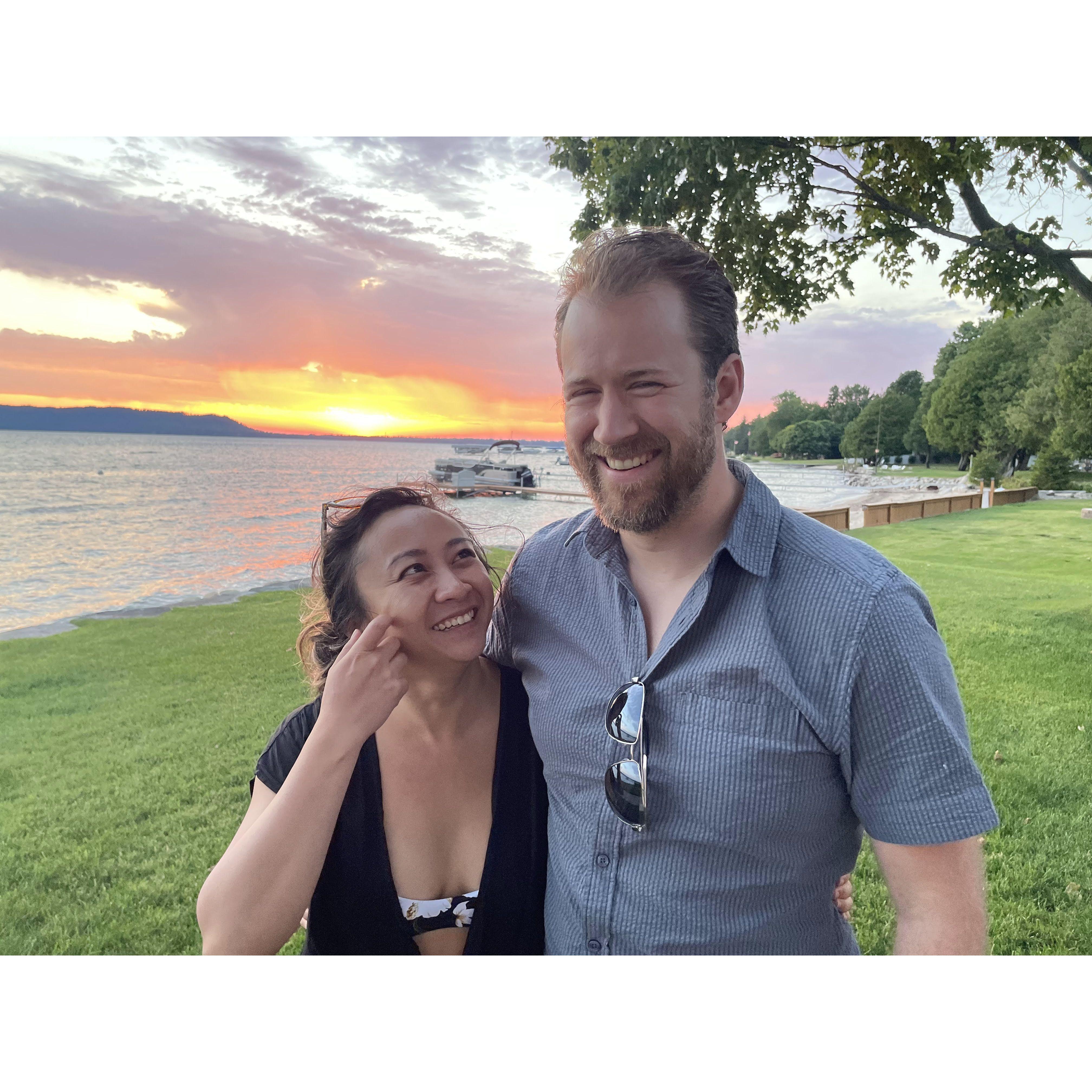 Glen Lake, MI.  The day before Brian proposed!