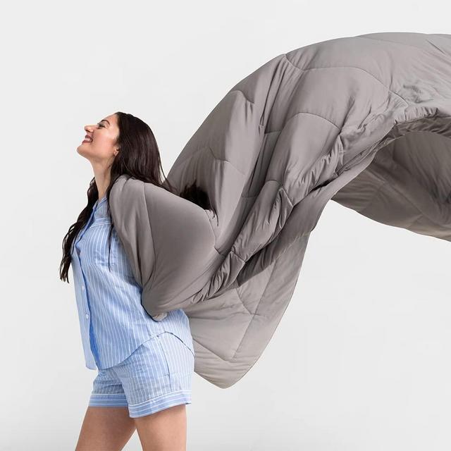 REST Evercool™ Comforter Lightweight Cooling Down Alternative Blanket, for Night Sweats&Menopause Hot Flash Relief & Hot Sleepers,Soft,Quick Dry,Nontoxic,Machine Washable(Grey,King,106"x90")