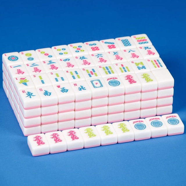 YANMEIYA Pink American Mahjong Set 166 Mahjong Tiles 1.2-inch American Mahjong Game Set