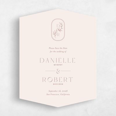 Beige Diamond Wedding Save the Date - Copan Portrait