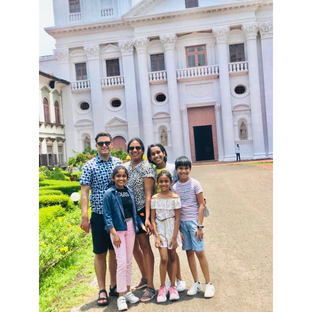 With my nieces and nephew