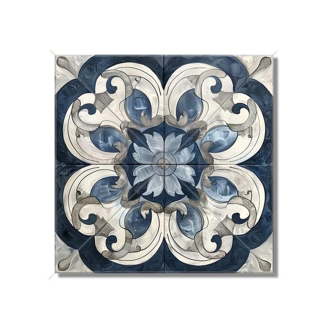 Blue White Gray Ceramic Tile - Vintage Moroccan Tile Design - Kitchen Backsplash Tile - Bathroom Wall Tile - Patterned Ceramic Tile