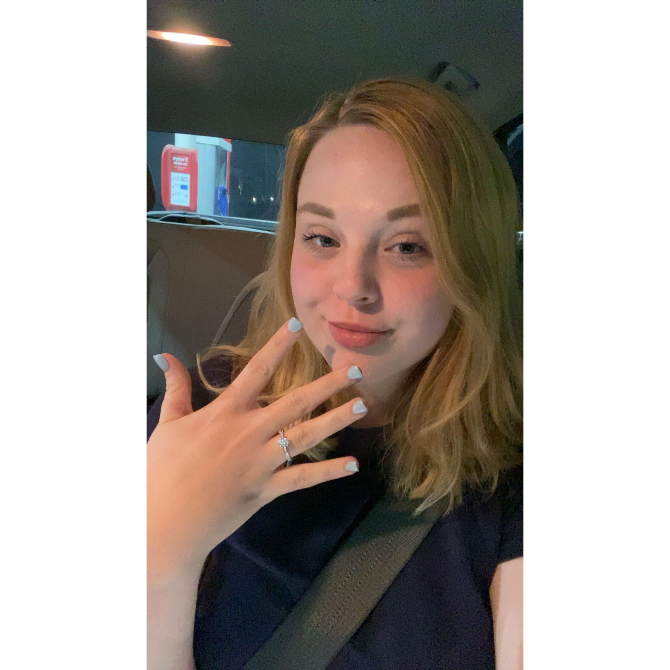 My first selfie after getting engaged