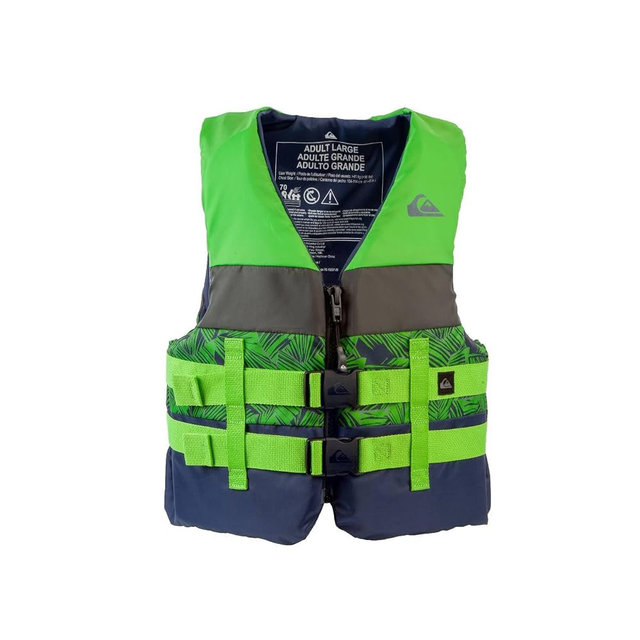 QUIKSILVER USCG Approved Men's Life Jacket, Lightweight EPE Foam Life Vest for Adults, for Waterskiing, Wakeboarding, Boating, Fishing, Kayaking Rafting Watersports