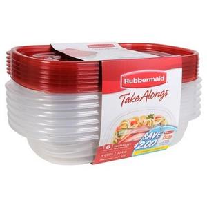 Rubbermaid TakeAlongs Food Storage Rectangle Containers - 6ct