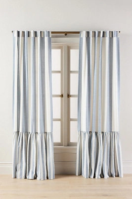 Peggy Cotton Ruffle Striped Curtain