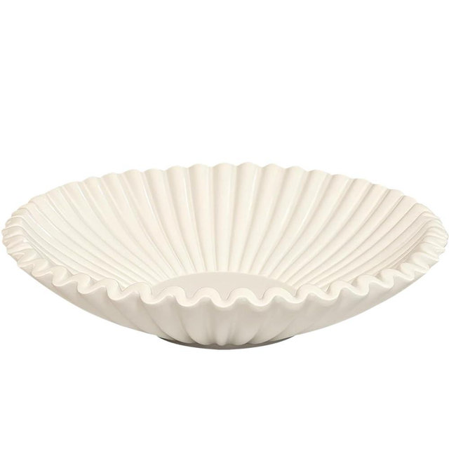 OGANGART Beige Small Decorative Bowl for Home - Stylish Purse/Key Bowls for Entryway Table - Coffee Table Bowl - Artificial Resin Centerpiece Bowls