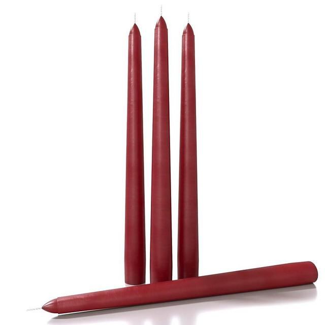 CANDWAX 10 inch Taper Candles Set of 4 - Dripless Taper Candles and Unscented Candlesticks - Perfect as Dinner Candles and Household Candles – Bordeaux Candles