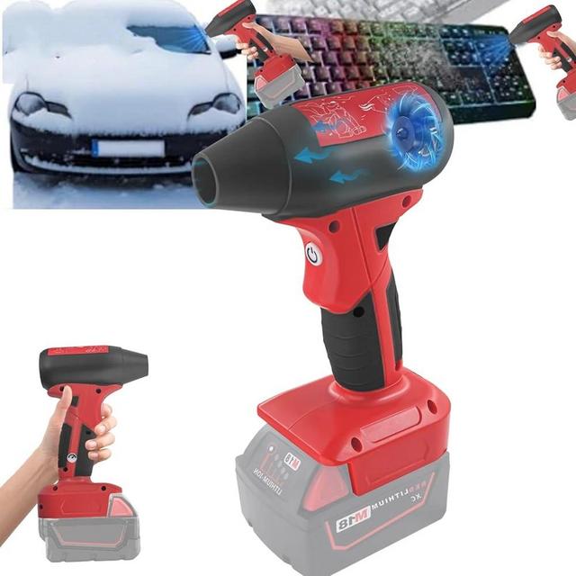 Cordless Dust Blower for Milwaukee 18V M18Battery,Jet Dry Mini Blower 130000RPM Compressed Air Duster for Computer Keyboard,Garage,Sawmill Room,Camping BBQ,Wood Workshop Cleaning,Clear snow(Tool Only)
