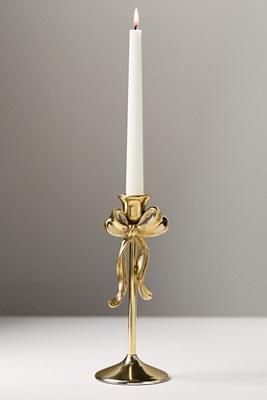 Gold Bow Metal Candleholder