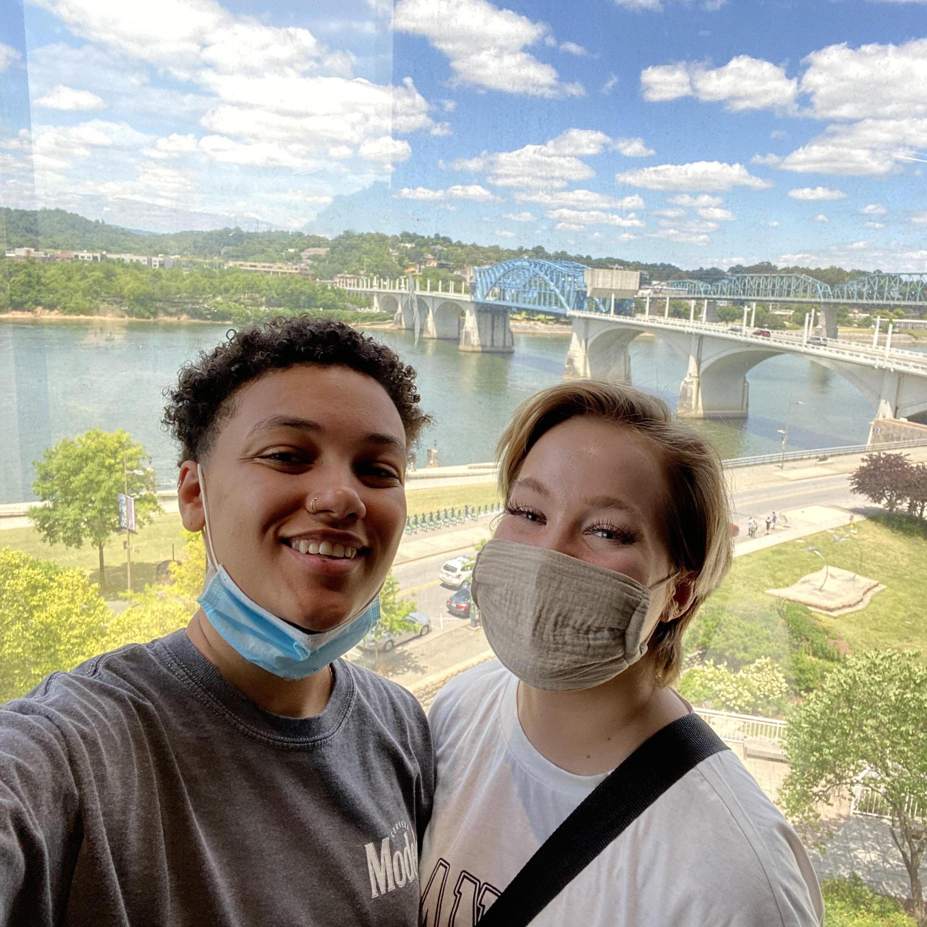 Jay and I at the aquarium in Tennessee, the top floor has a beautiful view of the city!