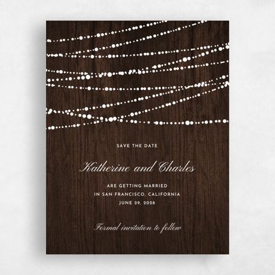 Walnut, Brown Wedding Save the Date - Moonlight Classic