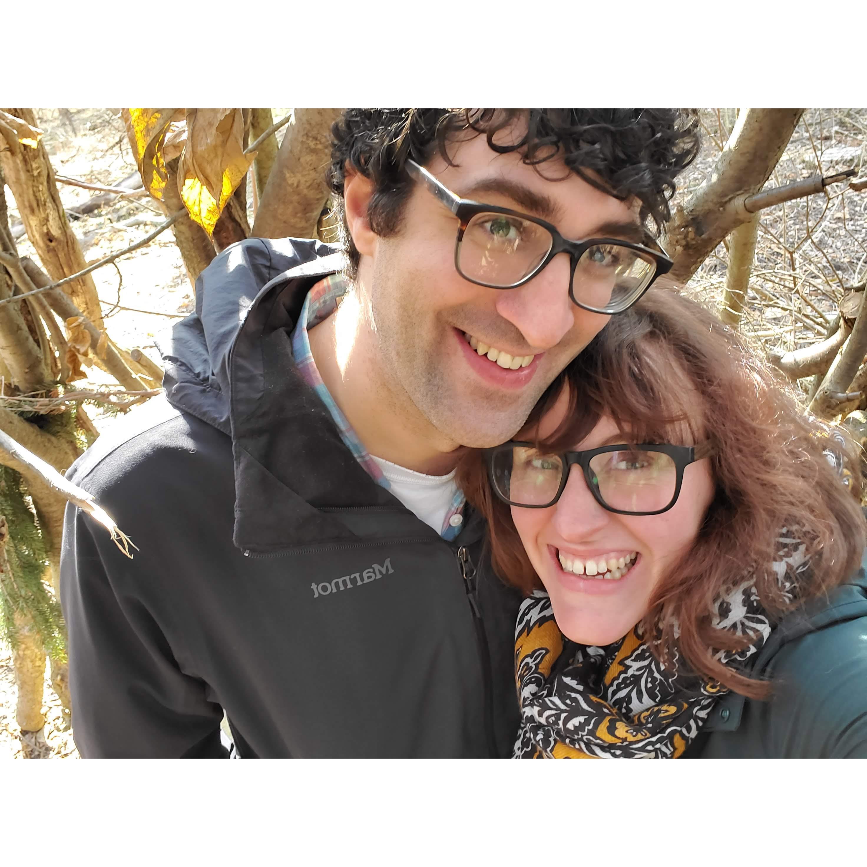 Our first picture together as a couple. Taken in Grant Park, when Chris and I decided to spice things up by going for a walk (now a beloved and favorite activity)