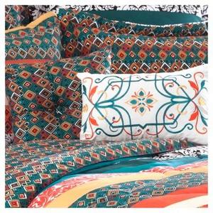 Turquoise & Tangerine Boho Stripe Comforter Set (Full/ Queen) 7pc - Lush Decor®
