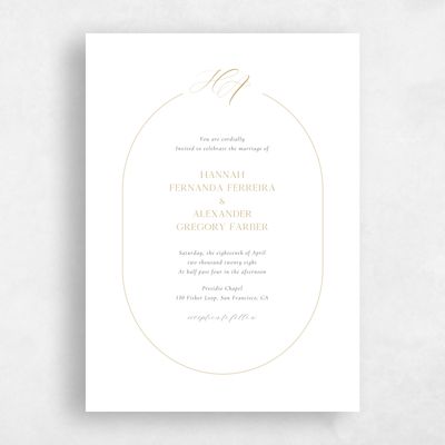 White Standard Wedding Invitation - Brixen Portrait