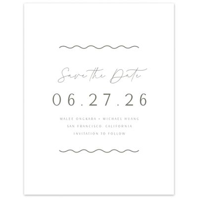 Green Bordered Wedding Digital Save the Date - Molnar Portrait