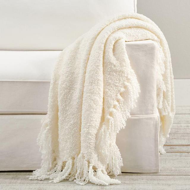 Dreamy Fringe Throw, 50 x 60", Off White