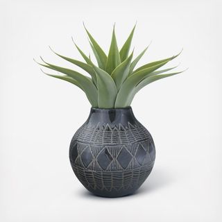 Etched Stoneware Vase