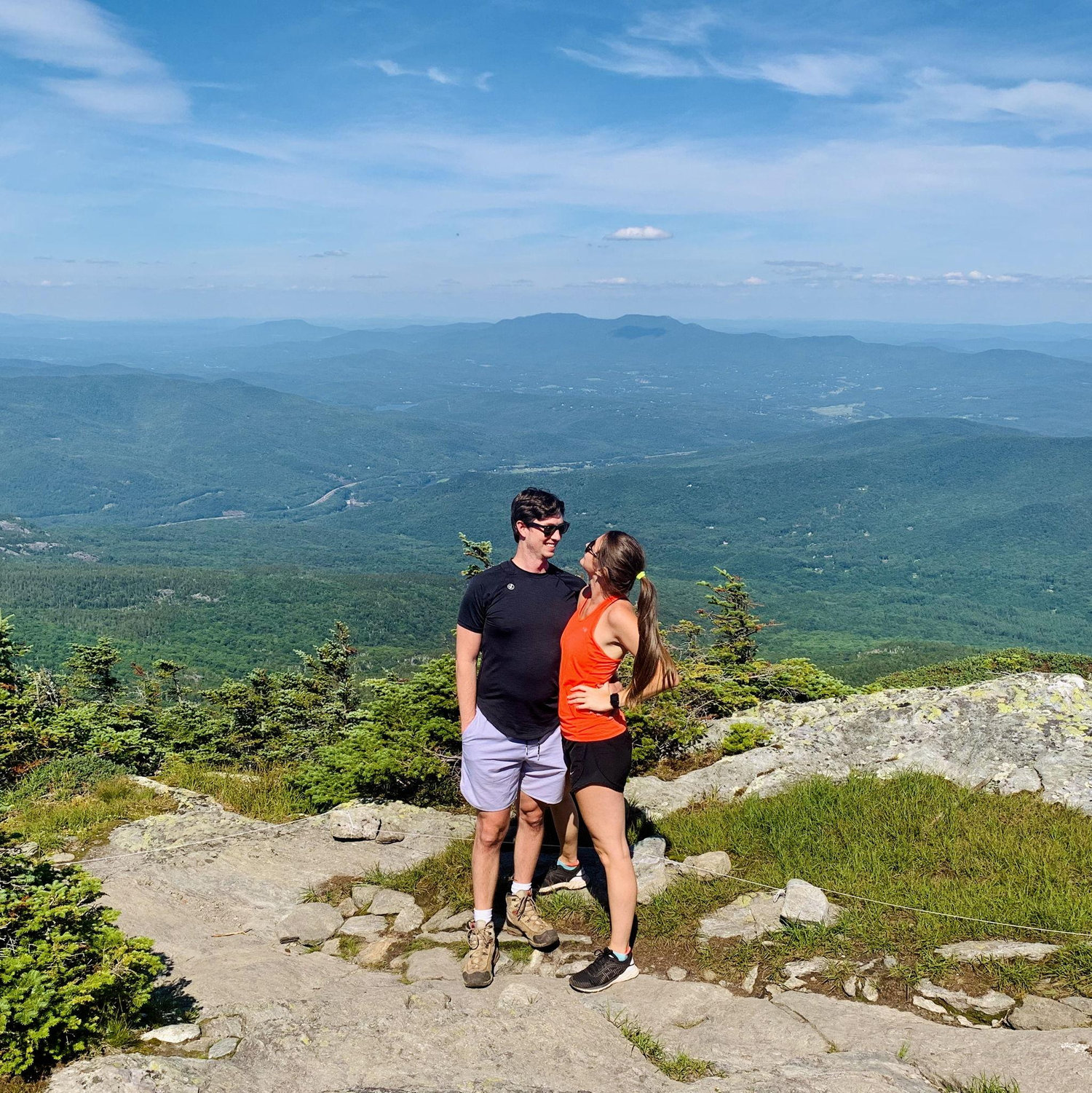 Smiling after making it 4,083 ft up to the top of Camel's Hump, VT