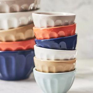 The Latte Stoneware Nut Bowls, Assorted Set of 6: Amelie Edition