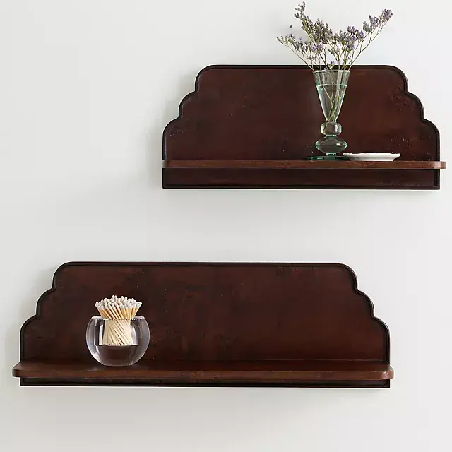 Betti Burl Wood Scalloped Shelf