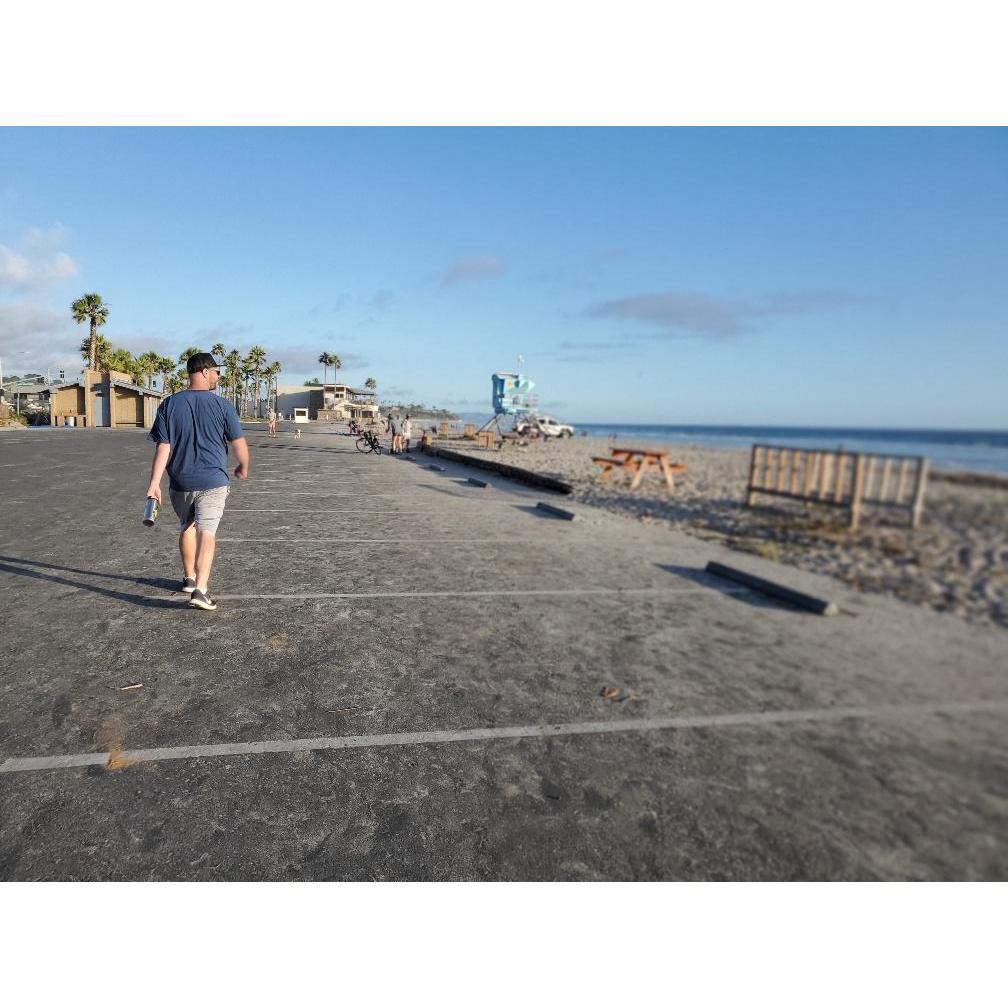We enjoy walks on the beach.. our backyard