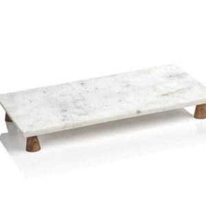 Marble + Acacia Wood Cheese Tray | 16.75 x 8.75in by Zodax