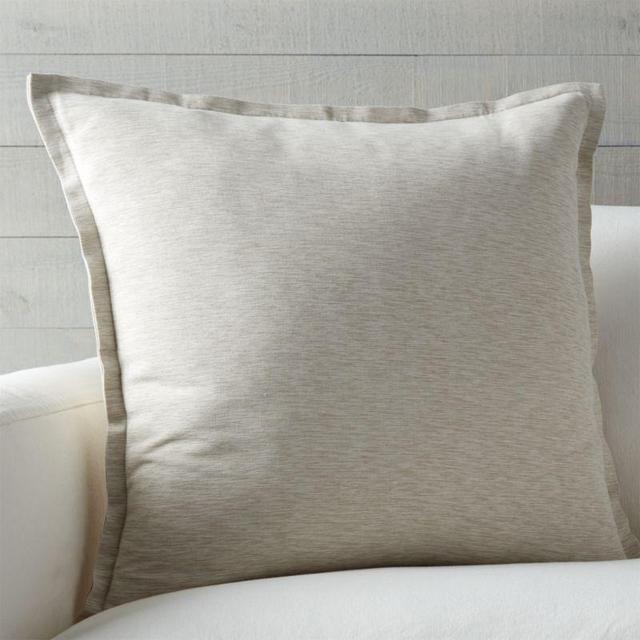 Linden Mushroom Grey 23" Pillow with Feather-Down Insert