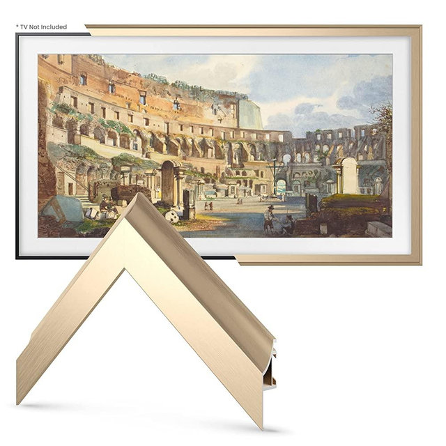 Deco TV Frames Alloy Scoop - Pale Gold Bezel Compatible ONLY with Samsung The Frame TV (55", Fits 2021-2022 Frame TV)